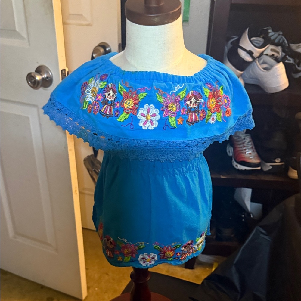 Embroidered Blue kids dress